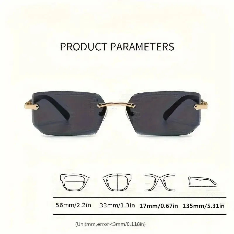 Rimless Small Square Sunglasses