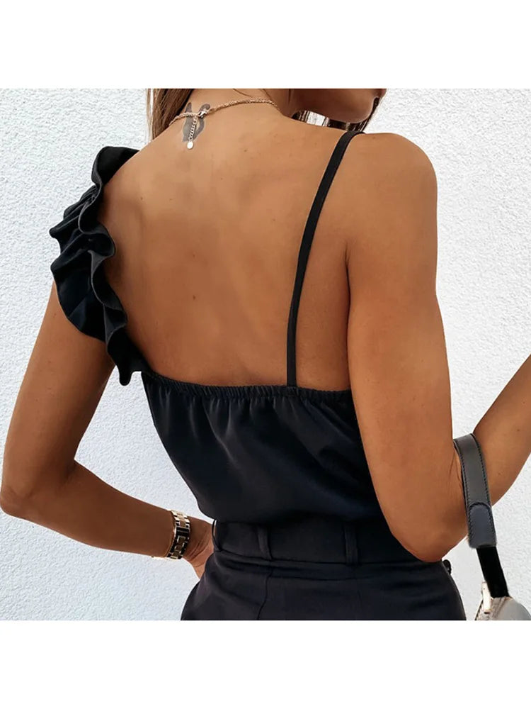 Women's V-Neck Ruffle Cami Top