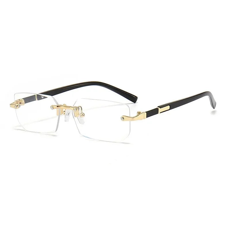 Retro Sunglasses Men Brand Designer Fashion Rimless Sun Glasses Shades Cutting Lens Ladies Eyeglasses UV400 Gafas De Sol