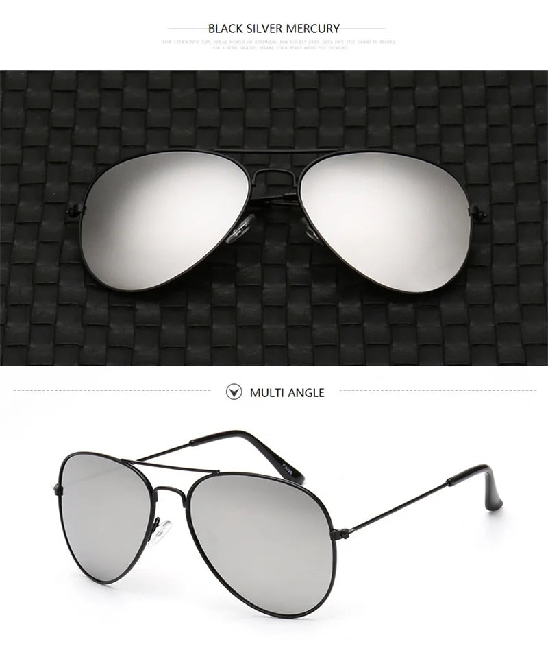 New Double Bridge Pilot Sunglasse Woman Alloy Frame Polit Mirror Sun Glasses Female Male UV400 Eyewear for Men