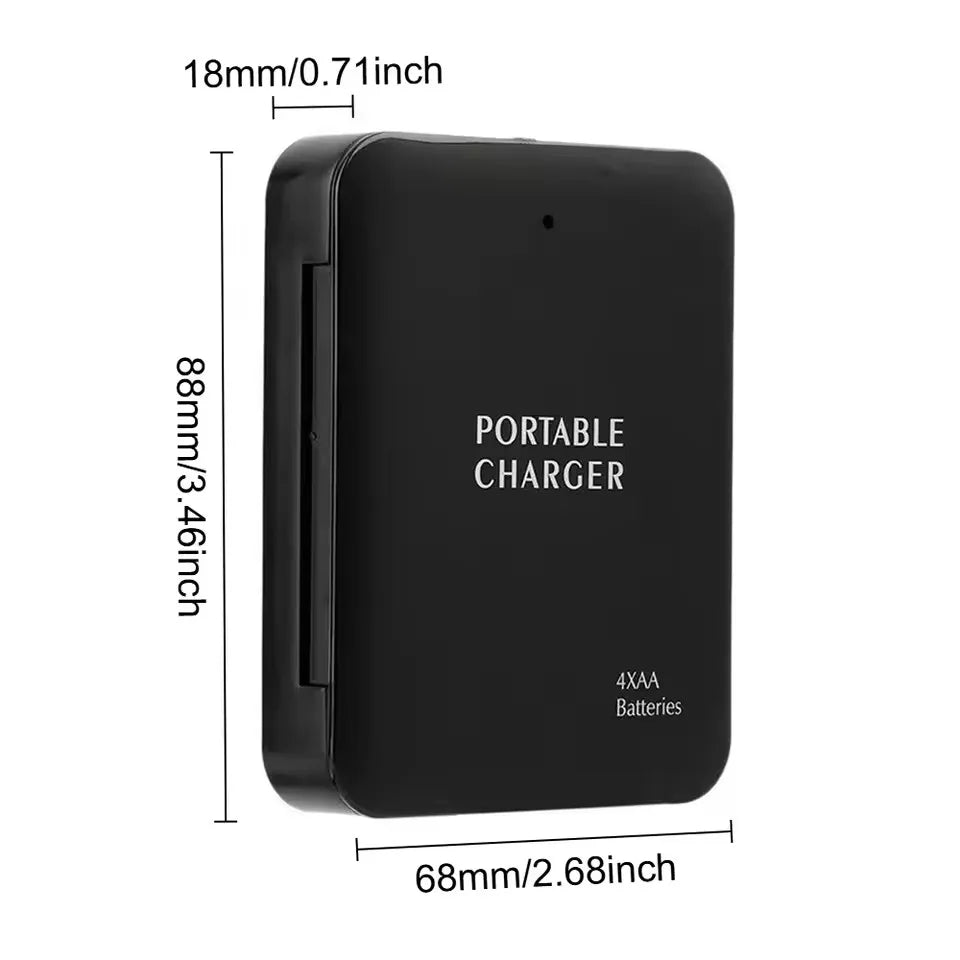 USB Gadget USB Charger External Power Box Battery Charger Emergency Charging By 4pcs AA Batteries With USB Port and Flashlight