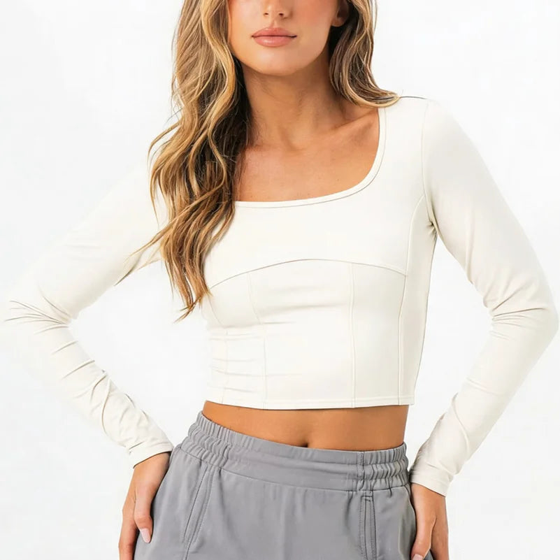 Women's Long-Sleeve Crop Workout Top