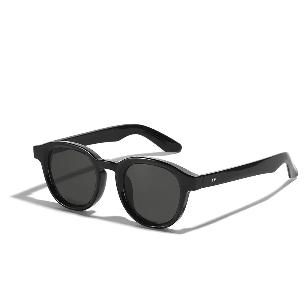 Trendy UV Protection Round Sunglasses Beach/Travel/Streetwear Clear Lens Glasses Street Shooting Eyewear for Women & Men