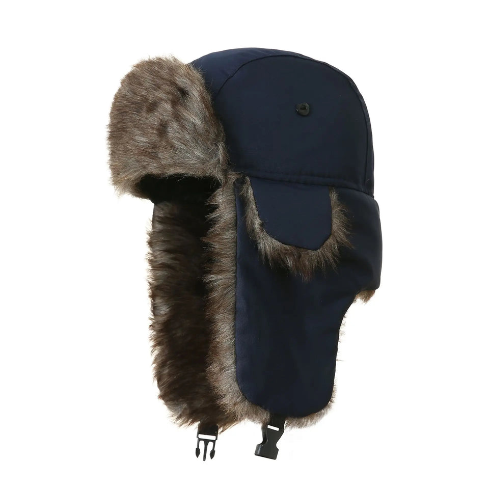 Unisex Warm Men's Women Trapper Cap Aviator Trooper Earflap Winter Flaps Ski Hat New Er Hats Russian Faux Fur Hats
