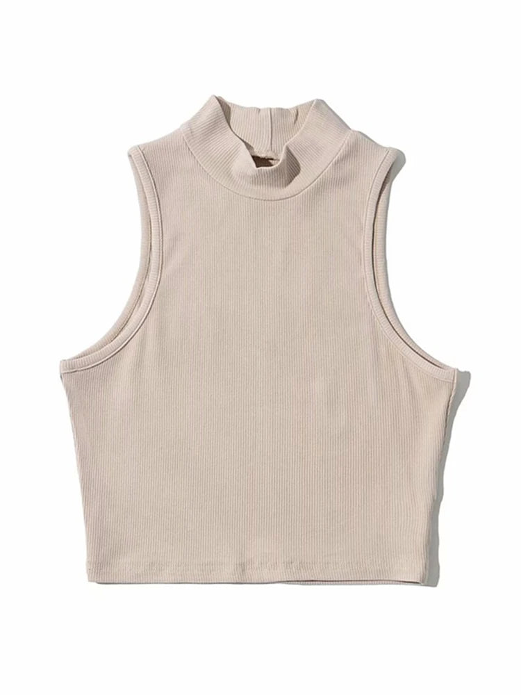 Women's High-Neck Crop Tank Top
