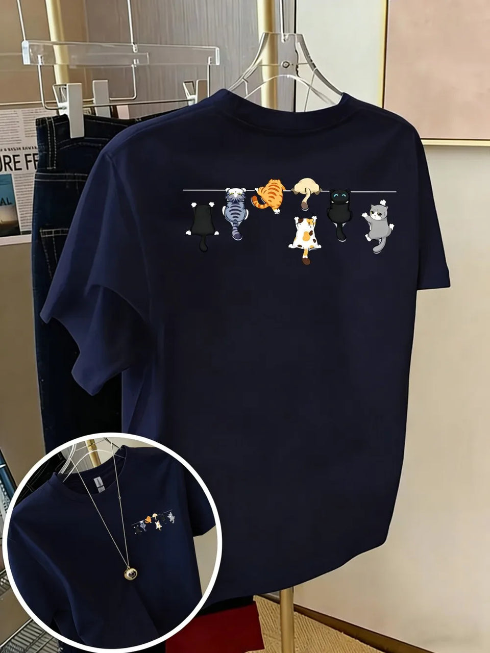 Women's Cat-Print T-Shirt