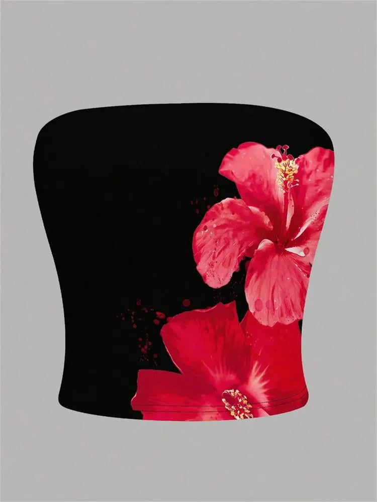 Women's Floral-Print Tube Top