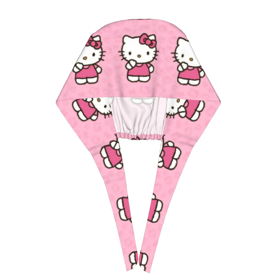 Custom Girls Kitten Working Cap Surgical Hats Women Men Kawaii Cartoon Anime Nursing Cap Lab Works Hat