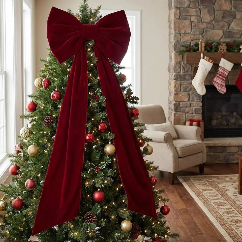 Large Velvet Christmas Bow