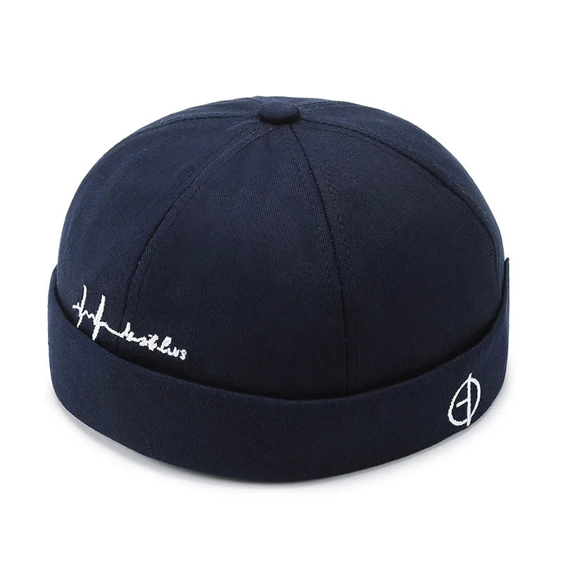 Vintage Dome Hat Men Cotton Docker Cap For Men Women Spring Autumn Brimless Hat Hip Hop Hats Brimless Landlord Caps Streetwear