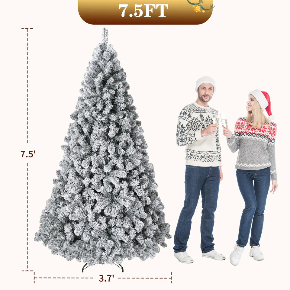 Pre-Lit Flocked Christmas Tree