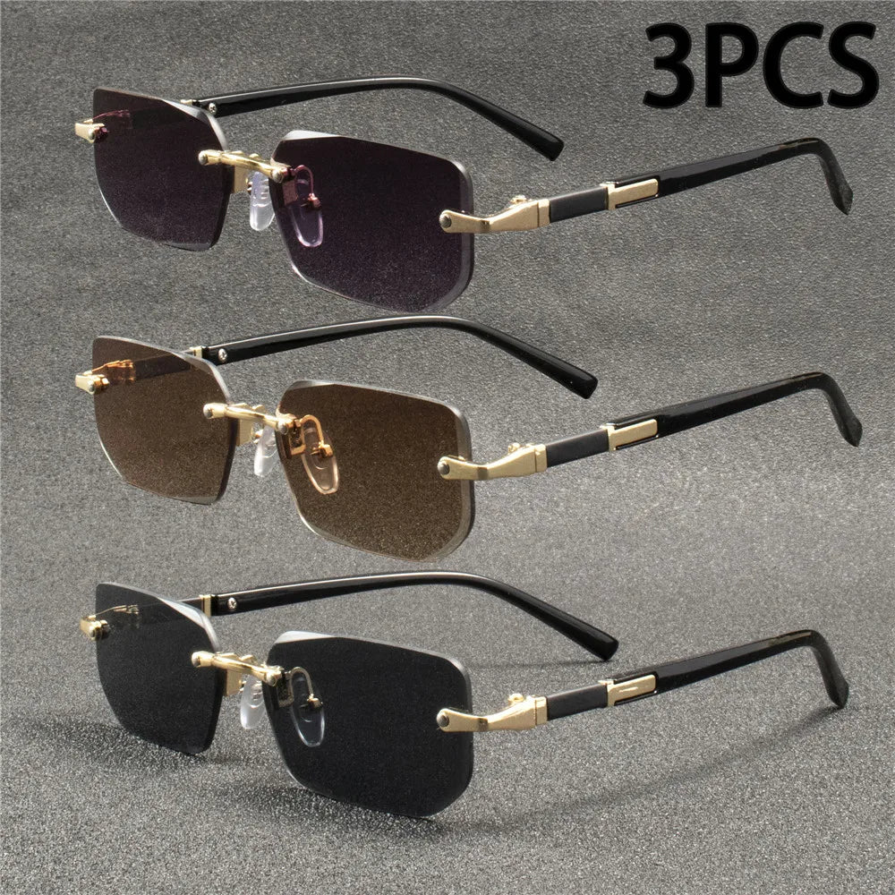 Rimless Small Square Sunglasses