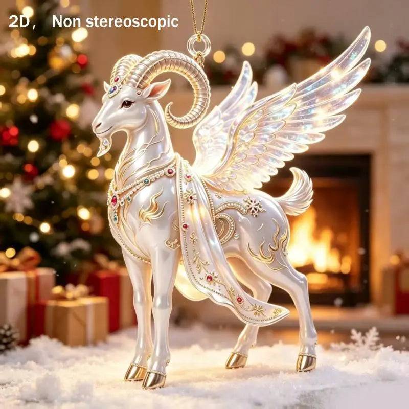 Acrylic Winged Goat Ornament