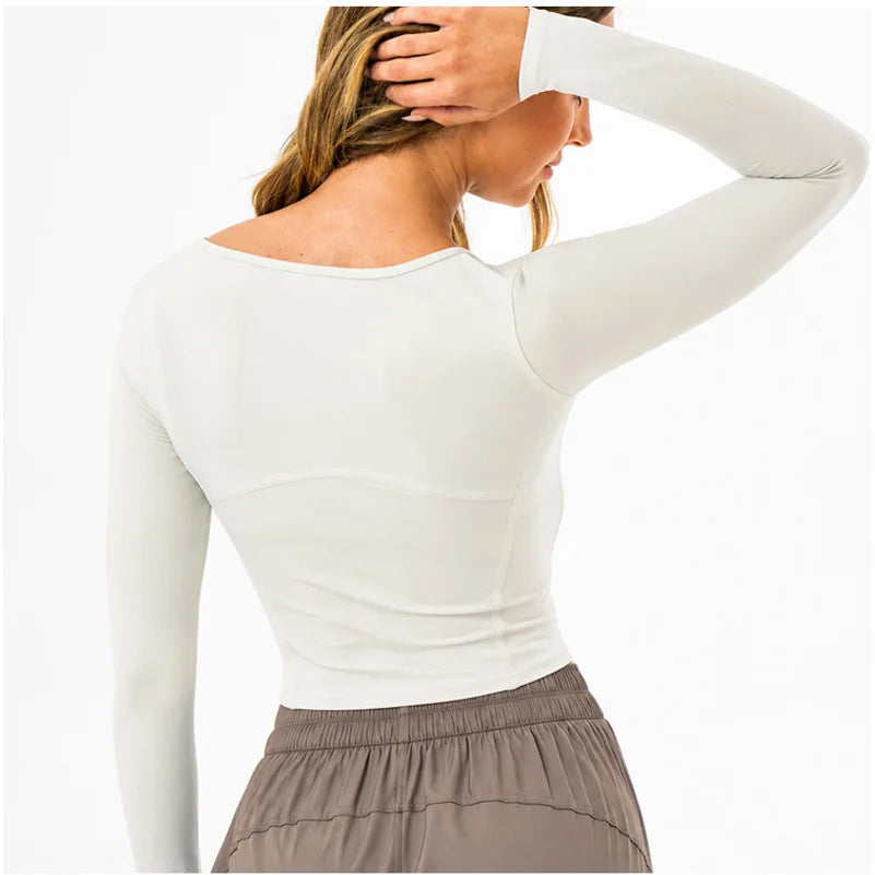 Women's Long-Sleeve Crop Workout Top