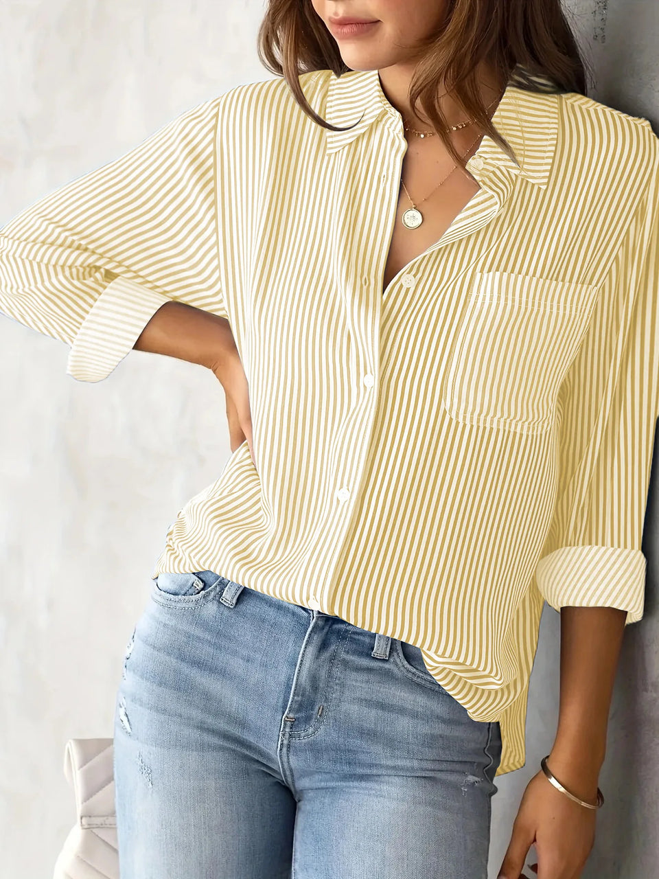 Women's Striped Long-Sleeve Shirt