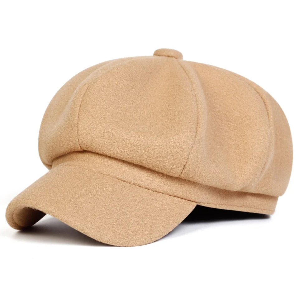 Woolen Solid Color Beret Fashion Outdoor Cotton Hat Autumn and Winter Windproof Hats Men's and Women's Universal Caps