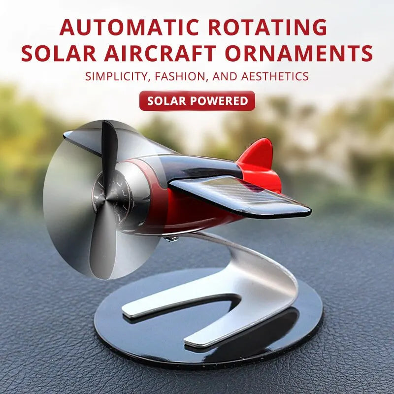 Solar Airplane Car Ornament