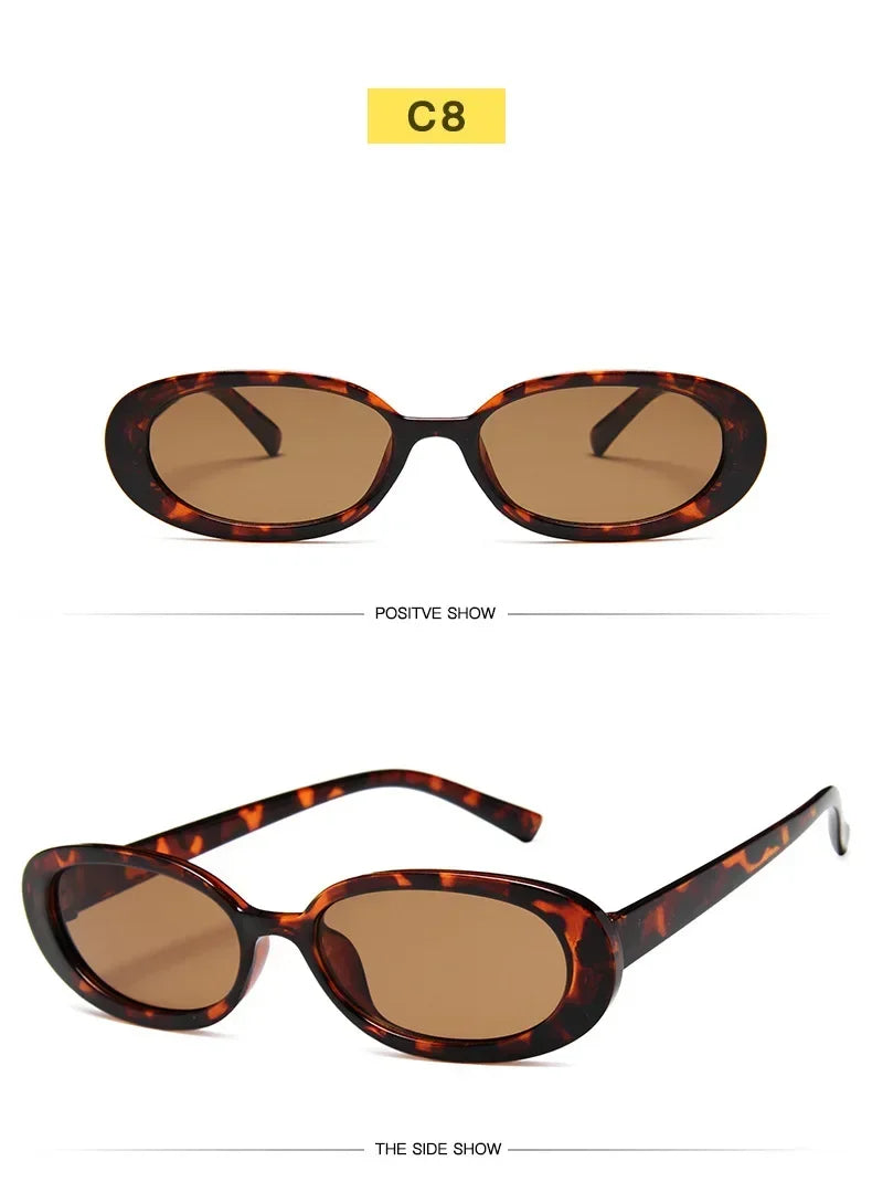 Retro Classic Cat Eye Sunglasses For Women Fashion Luxury Oval Vintage Red Frame Sun Glasses Modern Female Male Shades UV400