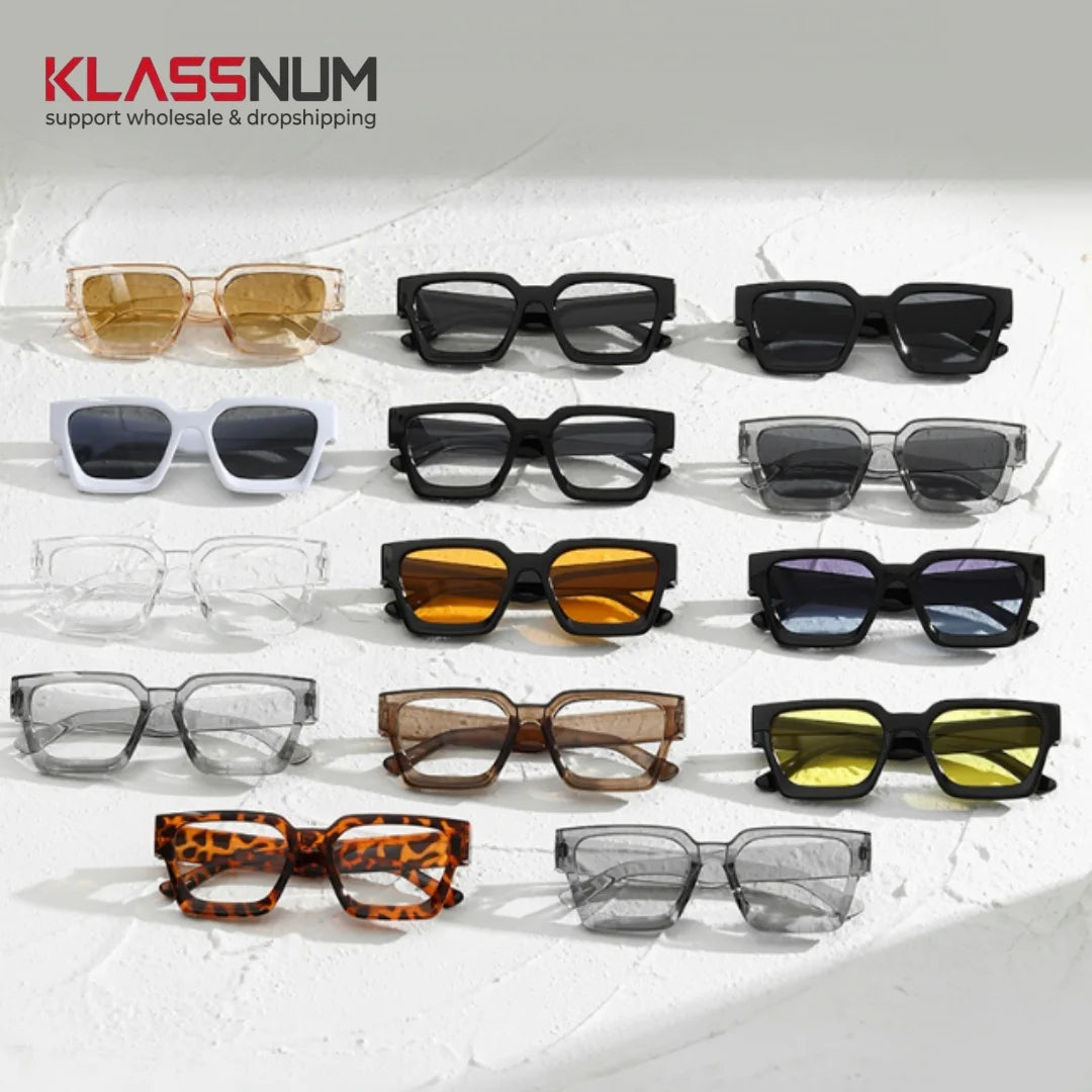 KLASSNUM New Arrival Women's Sunglasses Sexy large Square Sun Glasses UV400 Shades Goggle Eyewear For Men Women