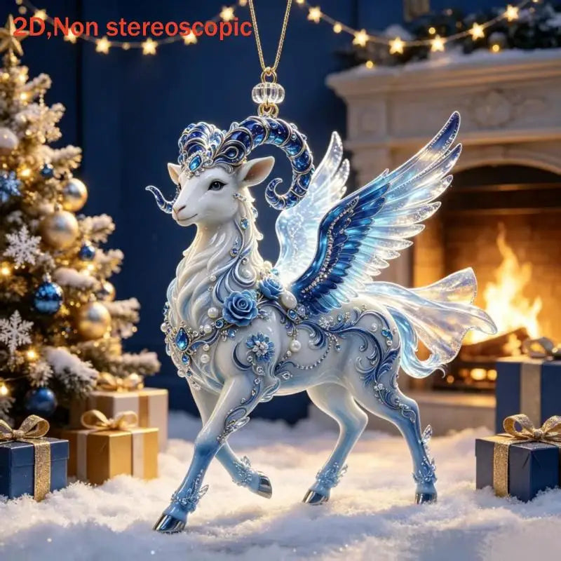 Acrylic Winged Goat Ornament