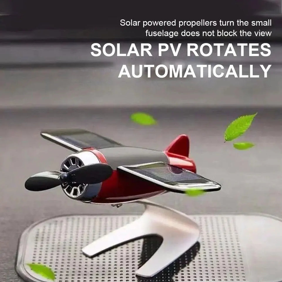 Solar Airplane Car Ornament