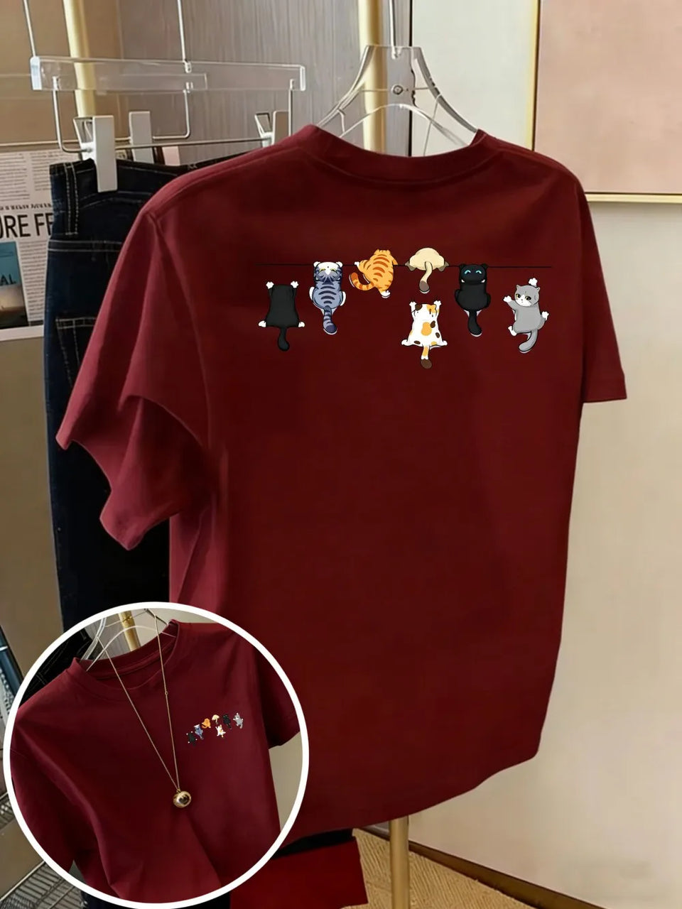 Women's Cat-Print T-Shirt