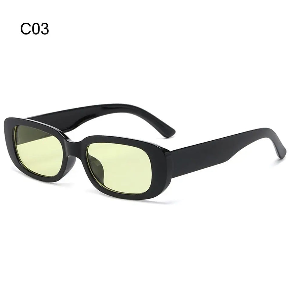 Retro Narrow Square Frame Y2K Sun Glasses Candy Color UV400 Protection Rectangle Sunglasses 90’s Eyewear for Women Men