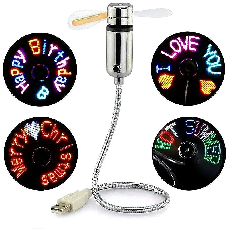 Programmable USB LED Message Fan
