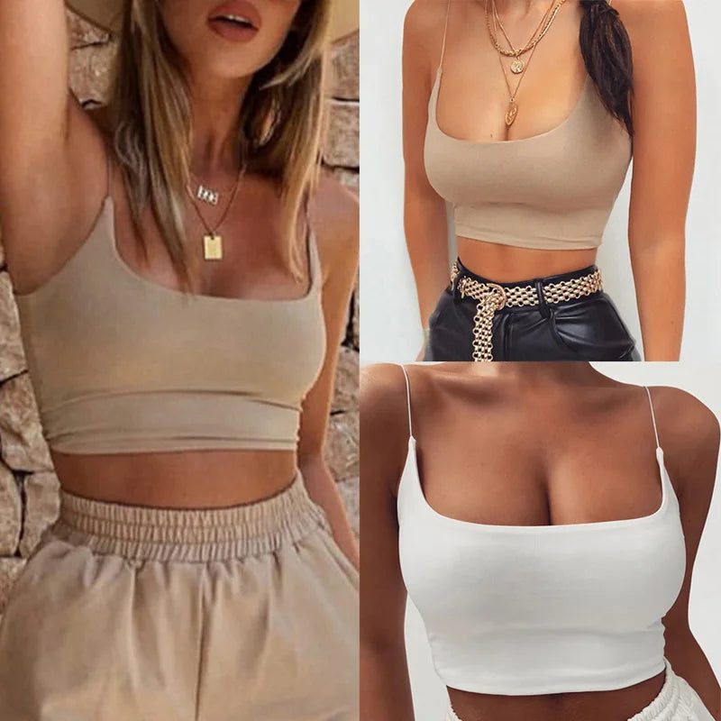 Women's Sleeveless Cropped Cami Top