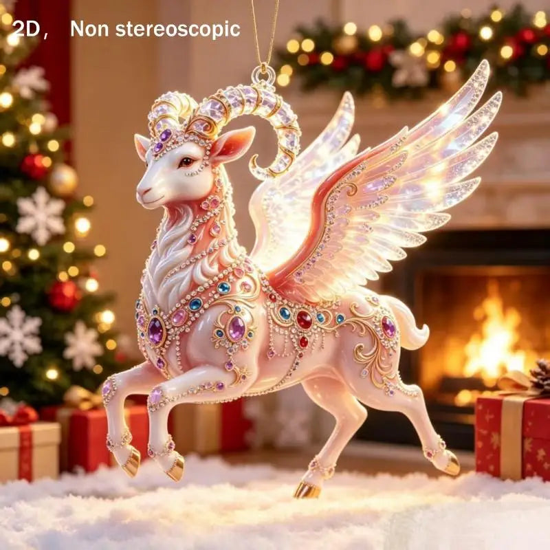 Acrylic Winged Goat Ornament