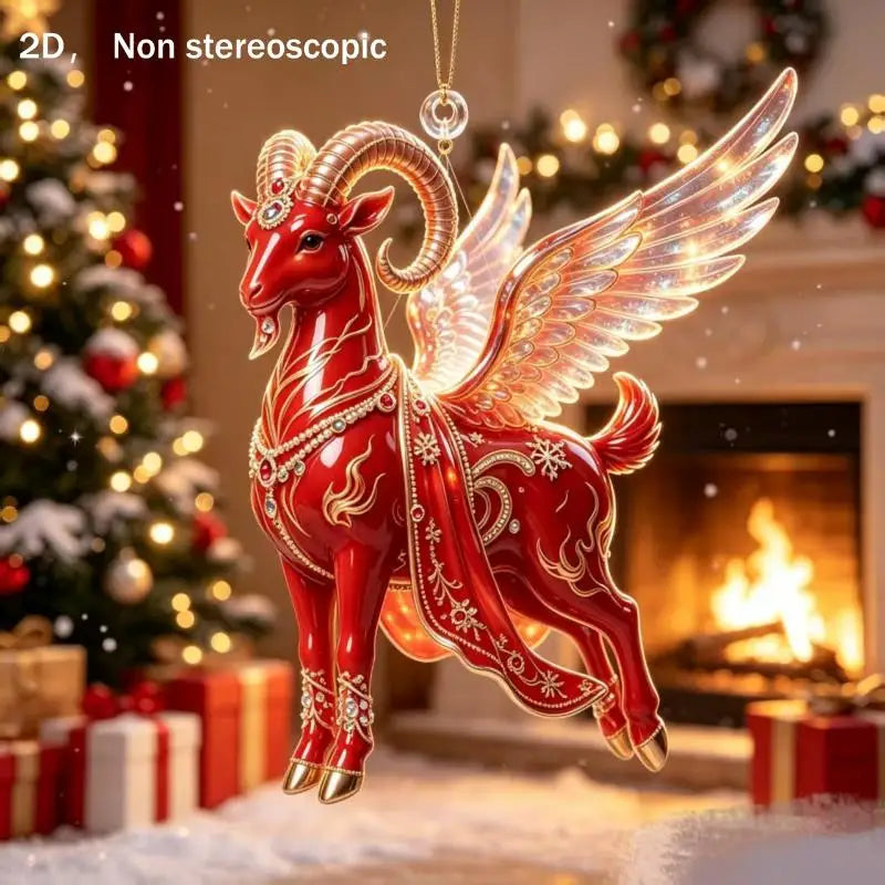 Acrylic Winged Goat Ornament