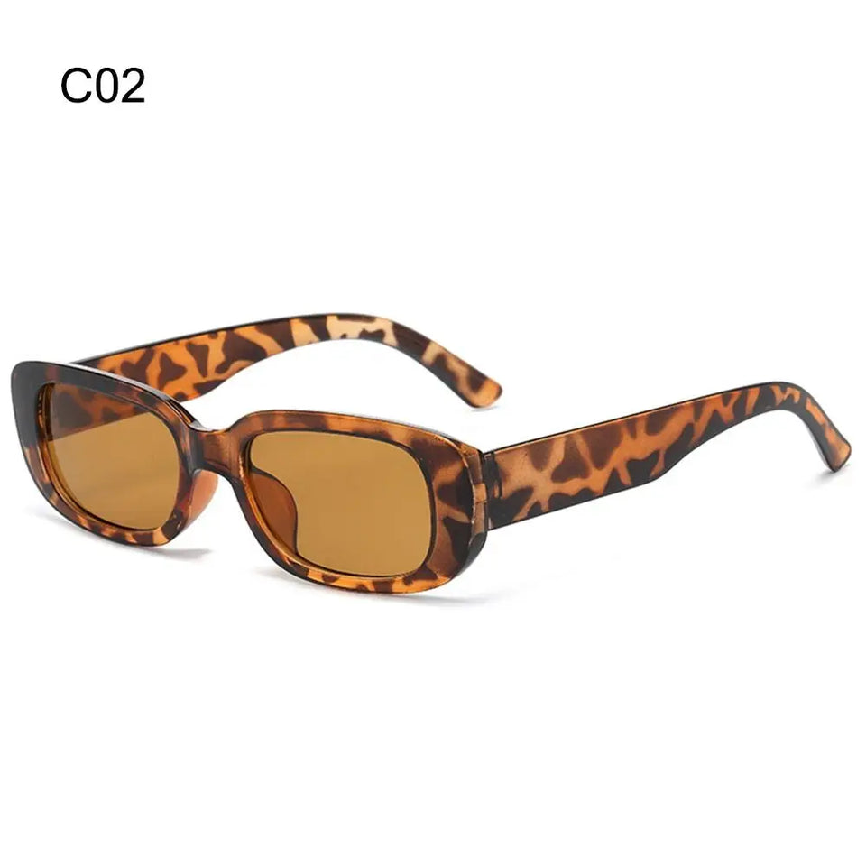 Trendy Narrow Square Frame Y2K Sun Glasses Candy Color UV400 Protection Black Shades Rectangle Sunglasses for Women Men