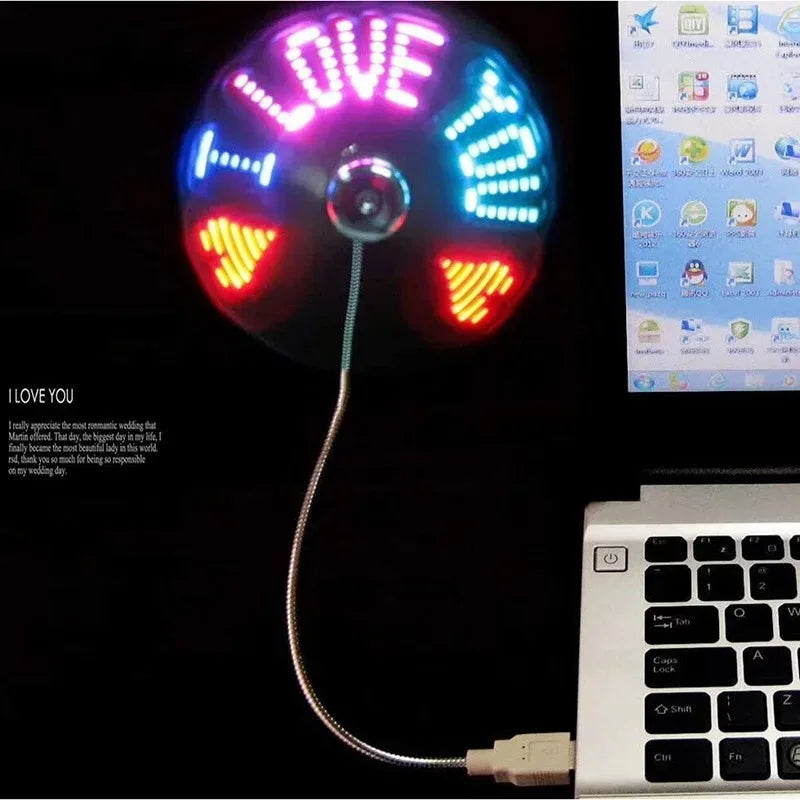 Programmable USB LED Message Fan