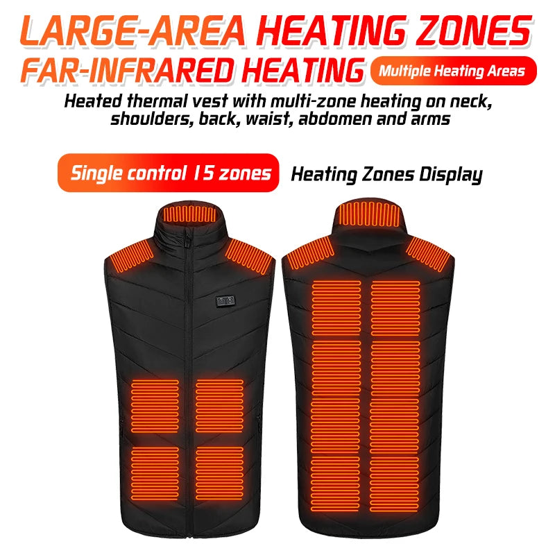 USB Heated Vest — 15 Areas