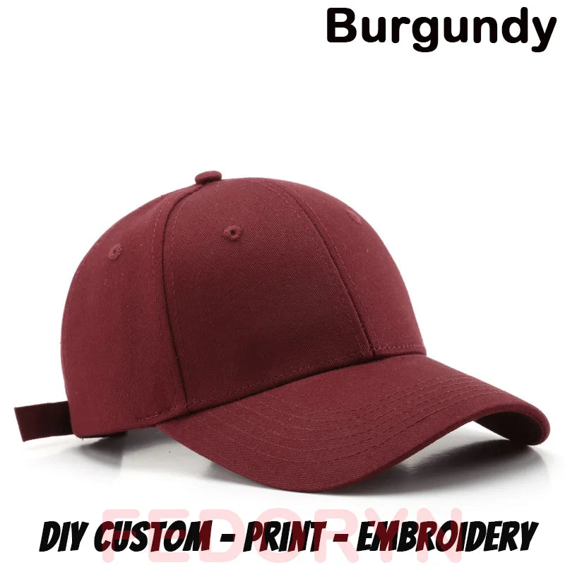 Fedoryn Custom Baseball Cap for Men and Women Logo Customized Hat Large Head Circumference Embroidery Summer Sun Hats Unisex