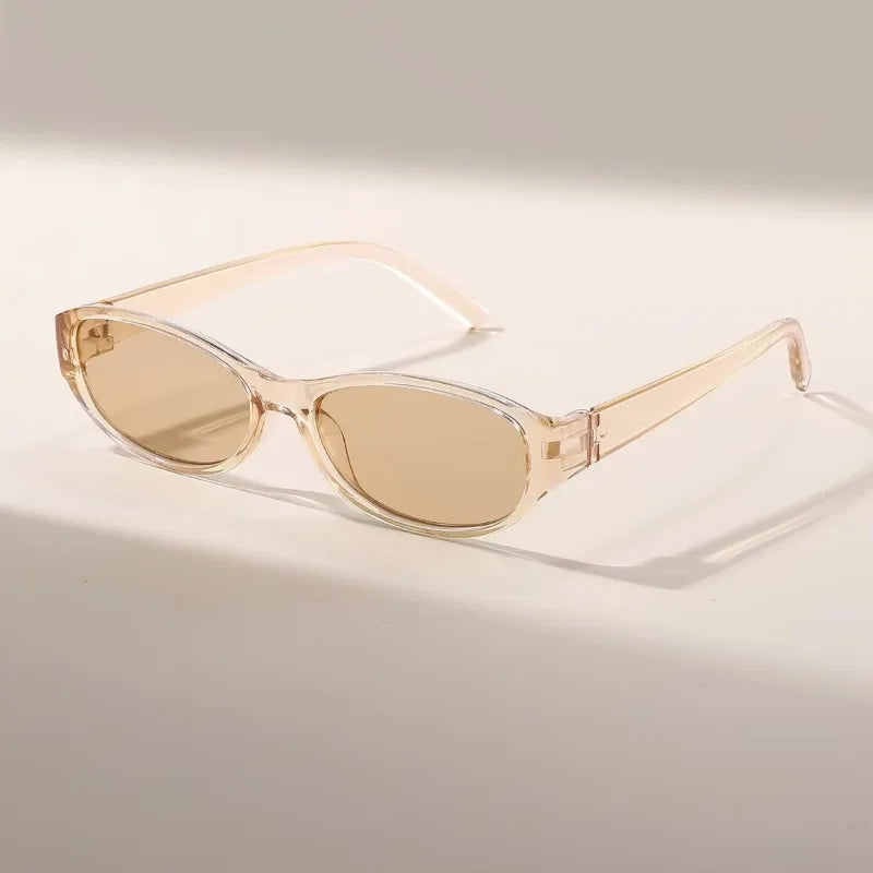 Vintage Oval Sunglasses Woman Brand Designer Cat's Eye Sun Glasses Men UV400 Punk Style Luxury Eyewear Female Oculus