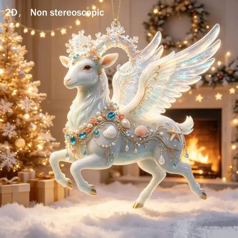 Acrylic Winged Goat Ornament