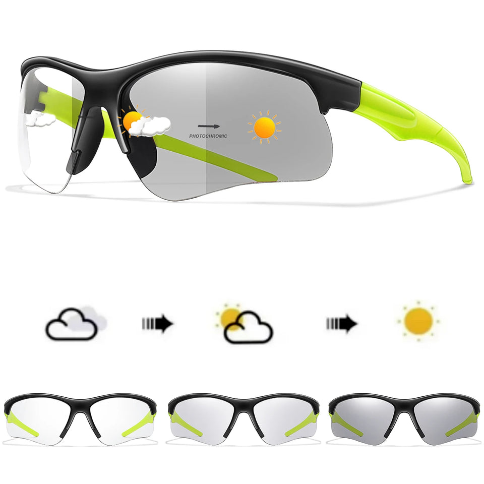 Photochromic Outdoor Sports Fishing Sunglasses Men Women MTB Bike Running Cycling Hinking Goggles Sunlight to Grey