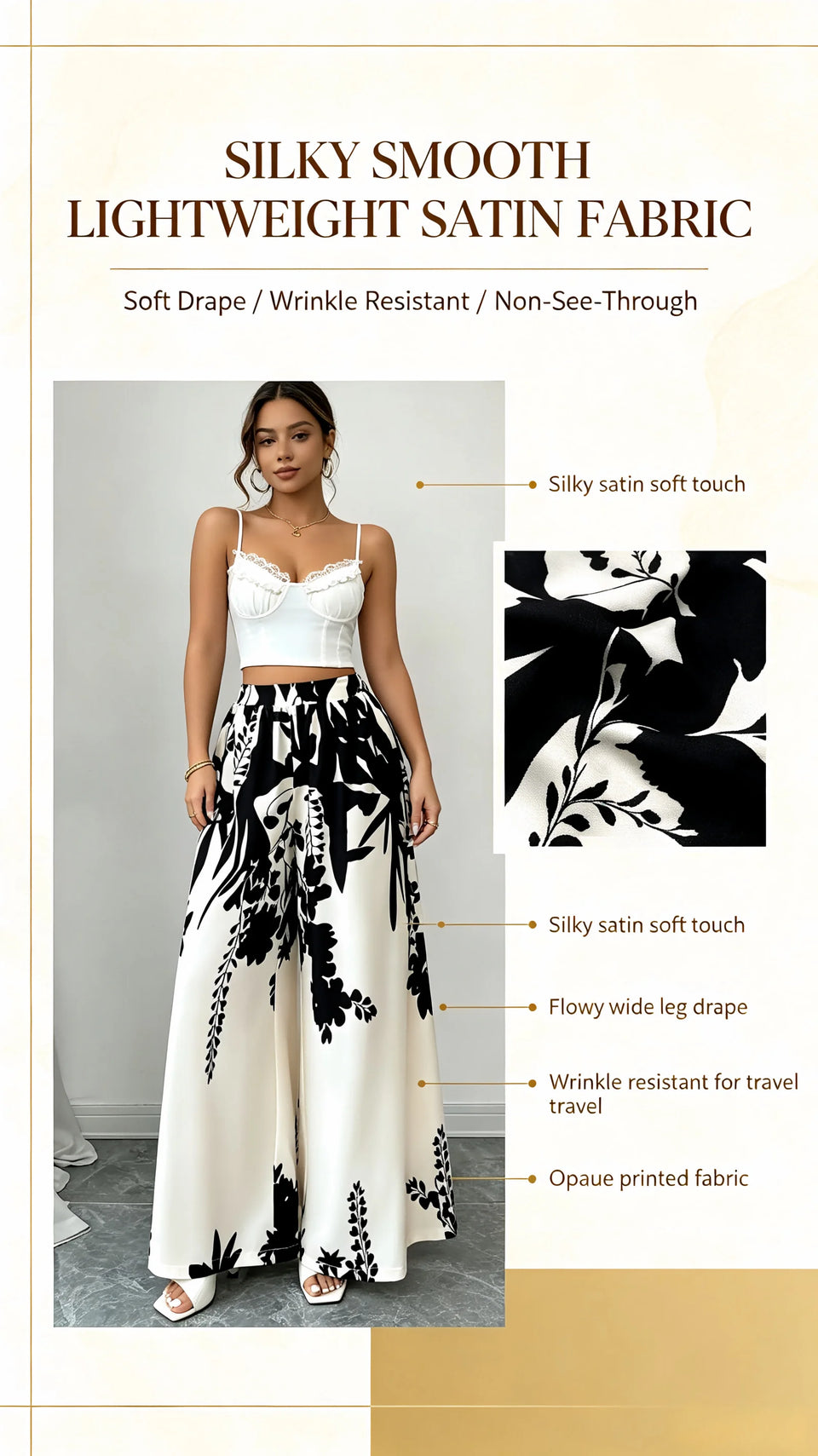 Women's Floral-Print Wide-Leg Pants