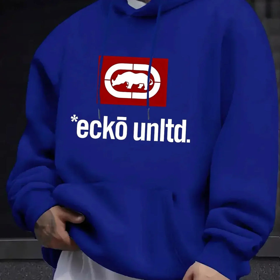 High Quality Men's Hoodie with Graphic "Ecko Unlimited" - Casual Sweater Long Sleeves Regular Fit Autumn/Winter Casual Hoodie