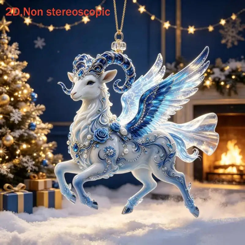 Acrylic Winged Goat Ornament