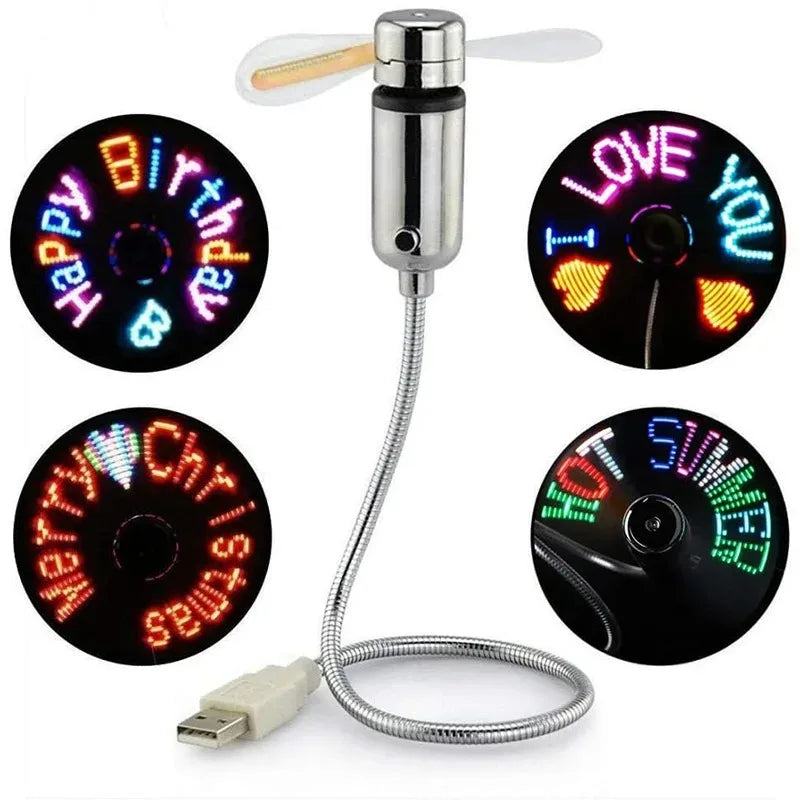 Programmable USB LED Message Fan