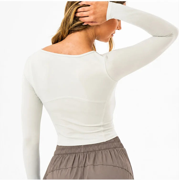 Women's Long-Sleeve Crop Workout Top
