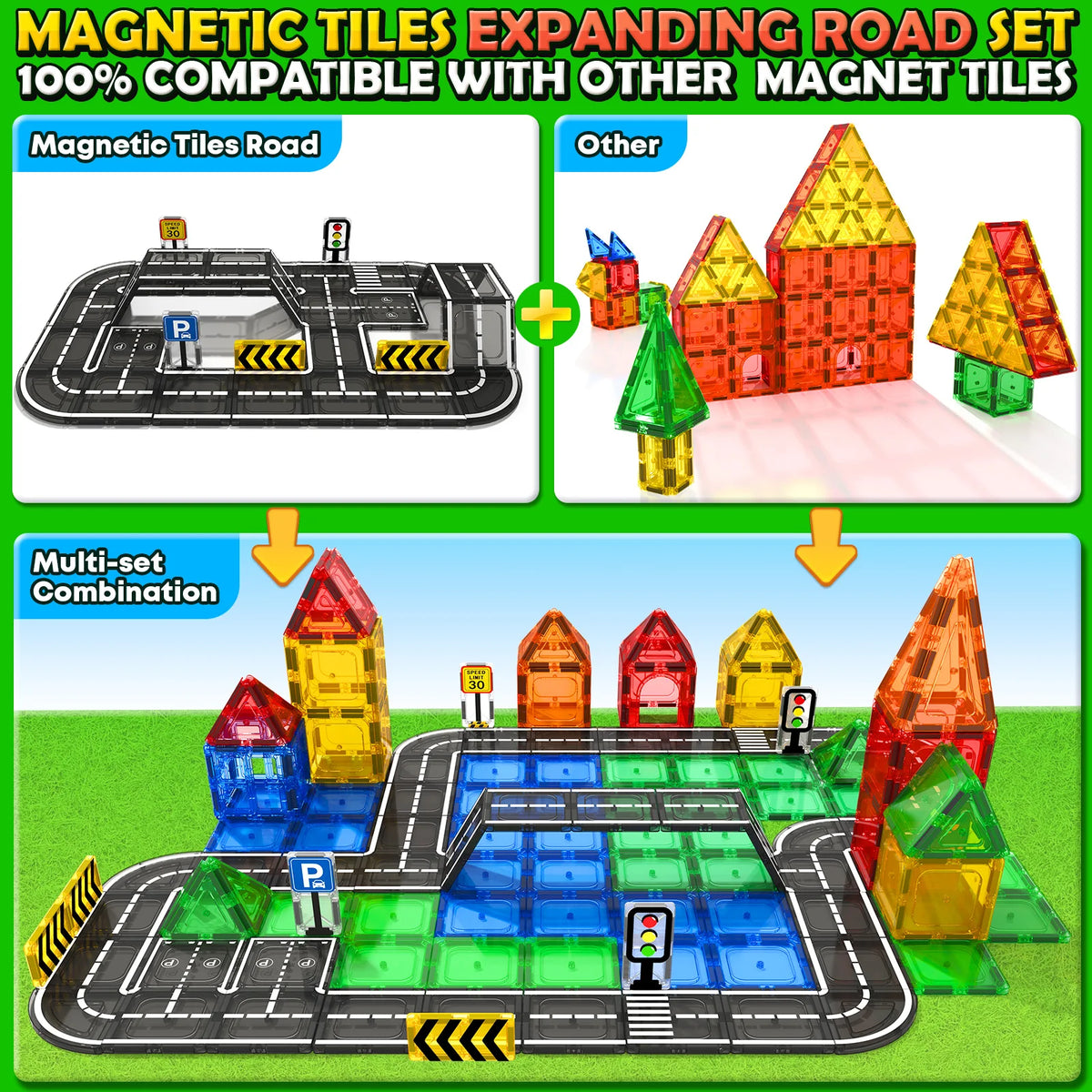 Magnetic Road Tile Set