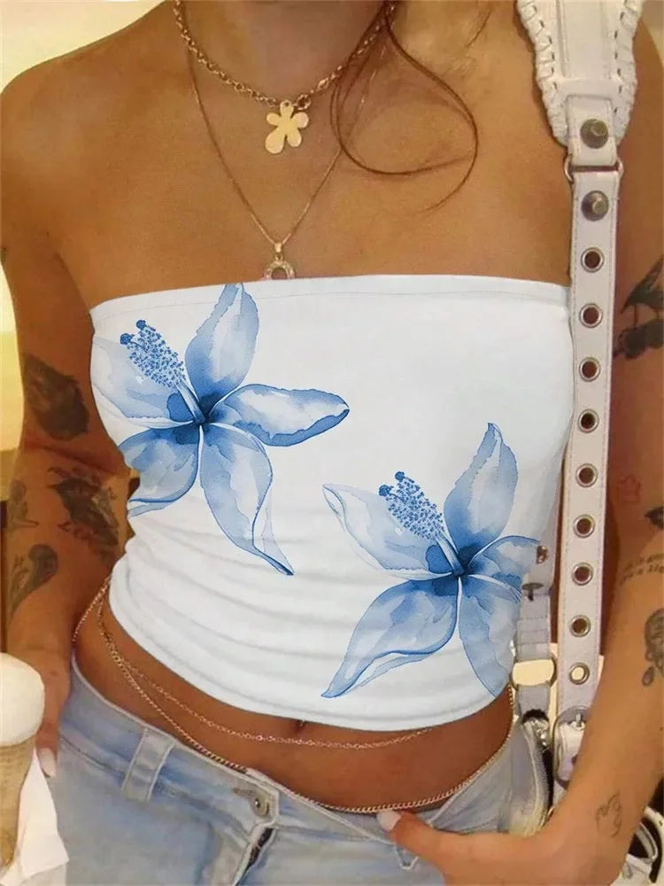 Women's Floral-Print Tube Top