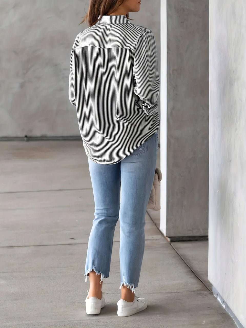 Women's Striped Long-Sleeve Shirt