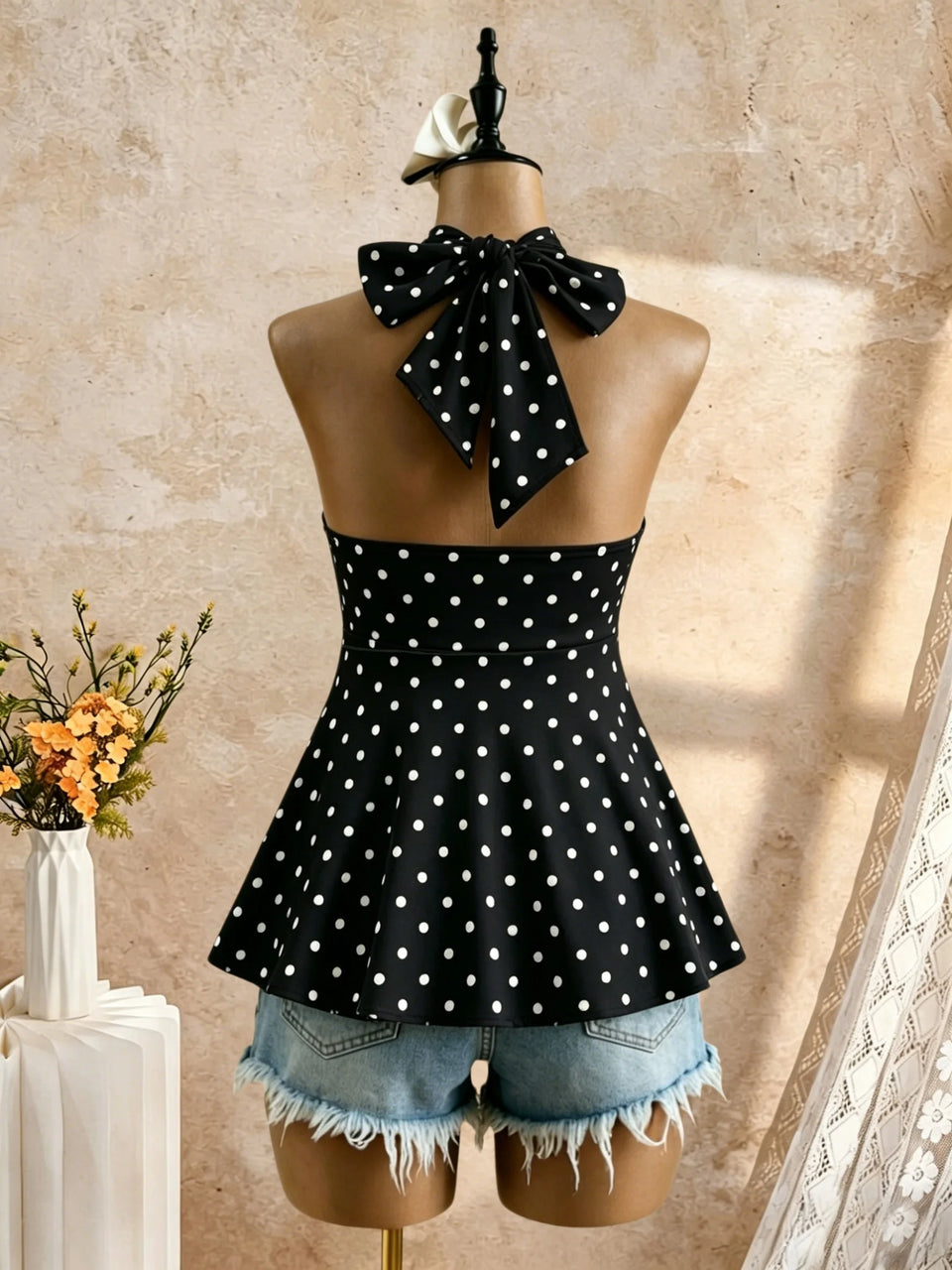 Women's Twist-Front Peplum Cami Top