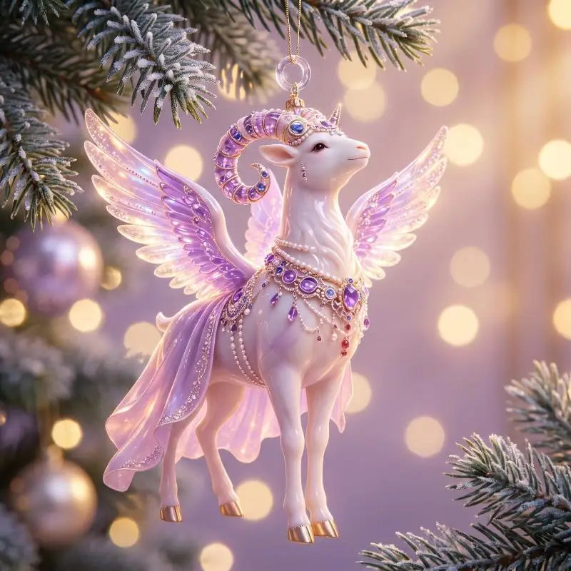 Acrylic Winged Goat Ornament