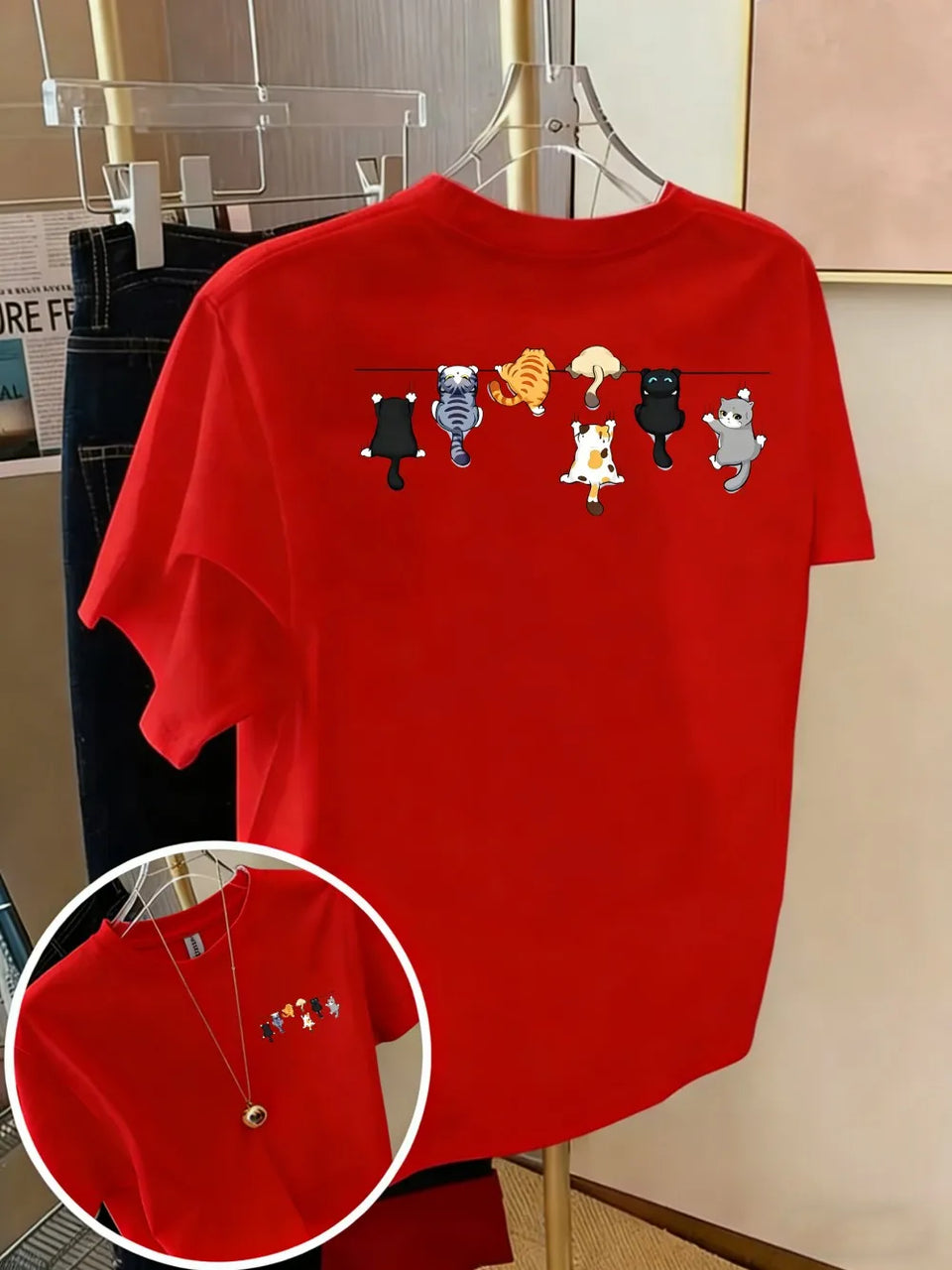 Women's Cat-Print T-Shirt