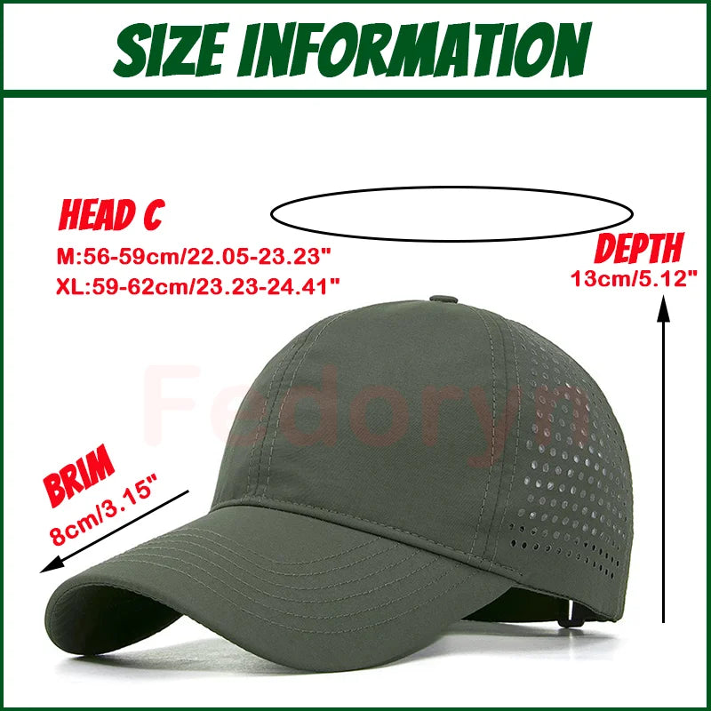Fedoryn Custom Sun Hat for Big Head Quick Dry Adjustable Baseball Cap Men Women Embroidery Print Text Brand Design Hat Wholesale